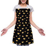 Gold And Black Heart Pattern Print Adjustable Apron