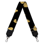 Gold And Black Heart Pattern Print Bag Strap