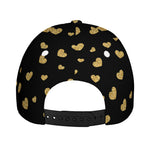 Gold And Black Heart Pattern Print Baseball Cap