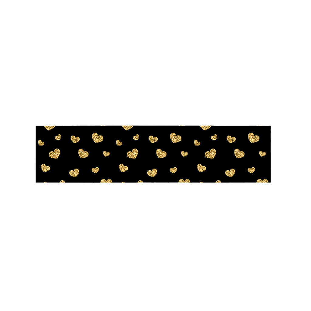 Gold And Black Heart Pattern Print Bed Runner