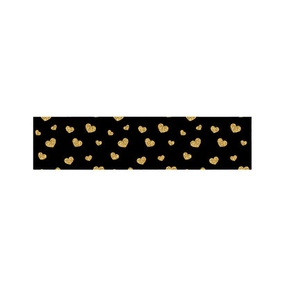 Gold And Black Heart Pattern Print Bed Runner