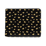 Gold And Black Heart Pattern Print Bifold Wallet