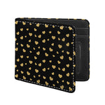 Gold And Black Heart Pattern Print Bifold Wallet