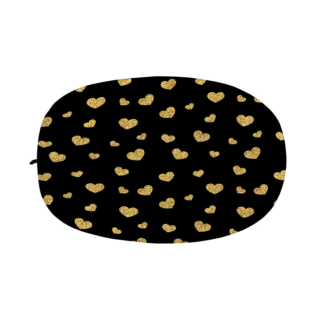 Gold And Black Heart Pattern Print Car Side Mirror Covers