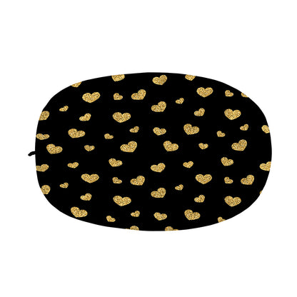 Gold And Black Heart Pattern Print Car Side Mirror Covers