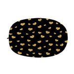 Gold And Black Heart Pattern Print Car Side Mirror Covers