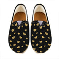 Gold And Black Heart Pattern Print Casual Shoes