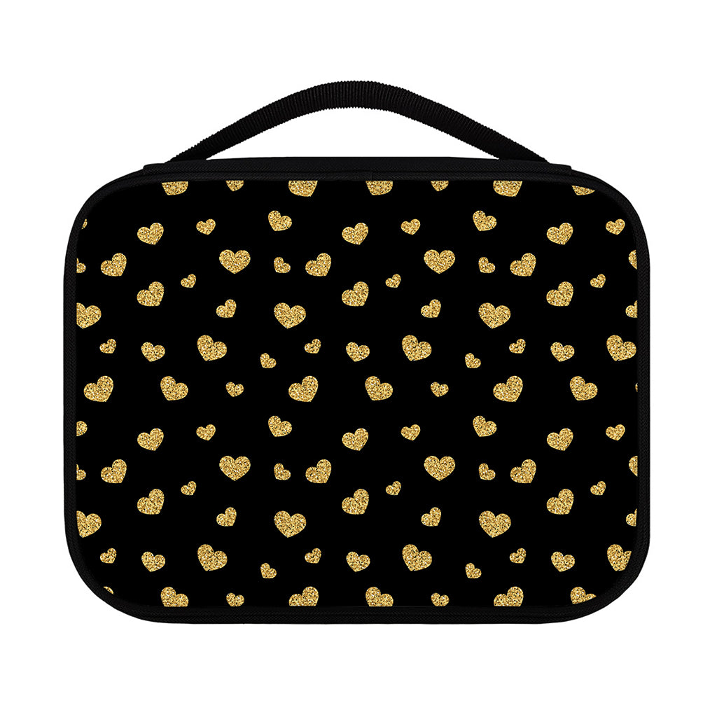 Gold And Black Heart Pattern Print Classic Bible Case