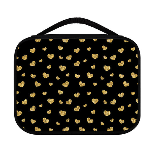 Gold And Black Heart Pattern Print Classic Bible Case