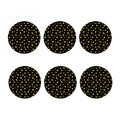 Gold And Black Heart Pattern Print Coaster Set