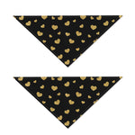 Gold And Black Heart Pattern Print Dog Bandana