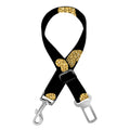 Gold And Black Heart Pattern Print Dog Seat Belt