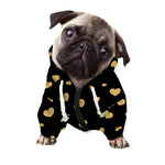 Gold And Black Heart Pattern Print Dog Zip Up Hoodie