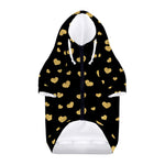 Gold And Black Heart Pattern Print Dog Zip Up Hoodie