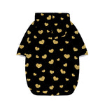 Gold And Black Heart Pattern Print Dog Zip Up Hoodie