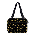 Gold And Black Heart Pattern Print Double Strap Bible Bag