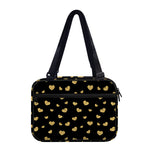Gold And Black Heart Pattern Print Double Strap Bible Bag