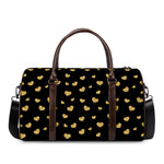 Gold And Black Heart Pattern Print Duffle Bag