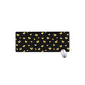 Gold And Black Heart Pattern Print Extended Mouse Pad