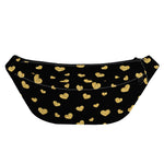 Gold And Black Heart Pattern Print Fanny Pack