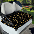 Gold And Black Heart Pattern Print Golf Cart Seat Cover