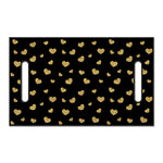 Gold And Black Heart Pattern Print Golf Cart Seat Cover