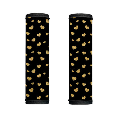 Gold And Black Heart Pattern Print Handle Covers