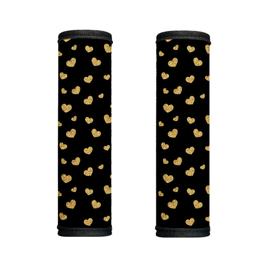 Gold And Black Heart Pattern Print Handle Covers