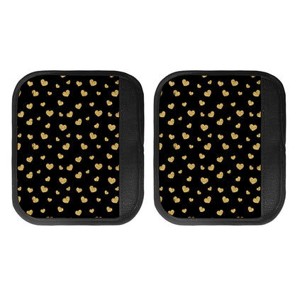 Gold And Black Heart Pattern Print Handle Covers