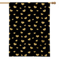 Gold And Black Heart Pattern Print House Flag