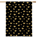 Gold And Black Heart Pattern Print House Flag