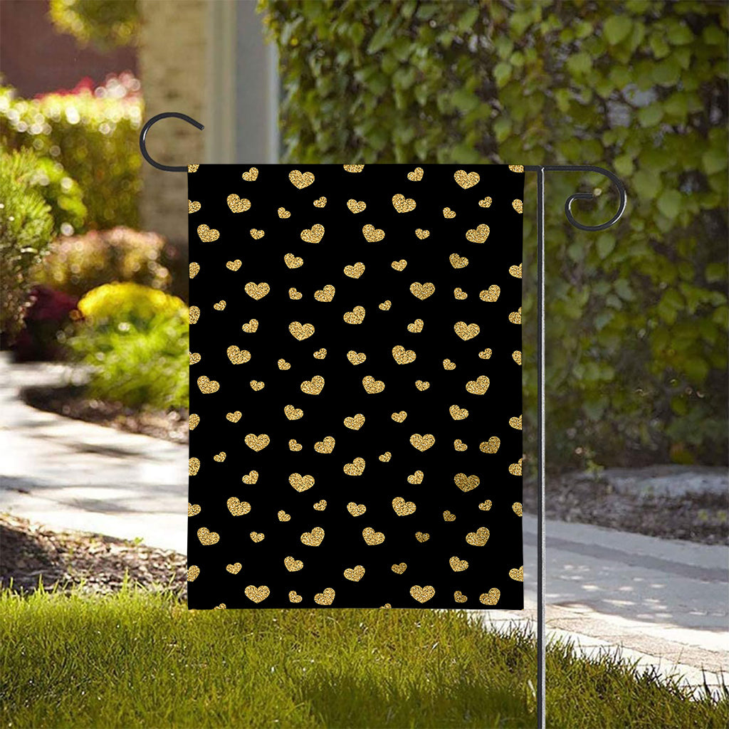 Gold And Black Heart Pattern Print House Flag