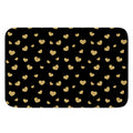 Gold And Black Heart Pattern Print Indoor Door Mat