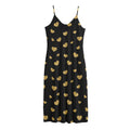 Gold And Black Heart Pattern Print Jersey Midi Cami Dress