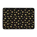 Gold And Black Heart Pattern Print Kitchen Mat