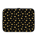 Gold And Black Heart Pattern Print Laptop Sleeve
