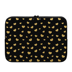Gold And Black Heart Pattern Print Laptop Sleeve