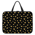 Gold And Black Heart Pattern Print Laptop Sleeve With Handle