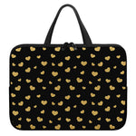 Gold And Black Heart Pattern Print Laptop Sleeve With Handle