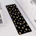Gold And Black Heart Pattern Print Long Kitchen Mat