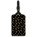 Gold And Black Heart Pattern Print Luggage Tag