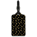 Gold And Black Heart Pattern Print Luggage Tag