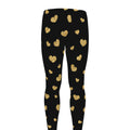 Gold And Black Heart Pattern Print Men's Leggings