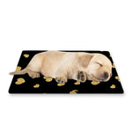 Gold And Black Heart Pattern Print Pet Cooling Mat Cover
