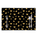 Gold And Black Heart Pattern Print Placemat