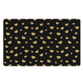 Gold And Black Heart Pattern Print Polyester Doormat
