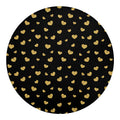 Gold And Black Heart Pattern Print Round Blanket