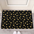 Gold And Black Heart Pattern Print Rubber Doormat