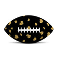 Gold And Black Heart Pattern Print Rugby Ball