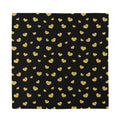 Gold And Black Heart Pattern Print Silk Bandana